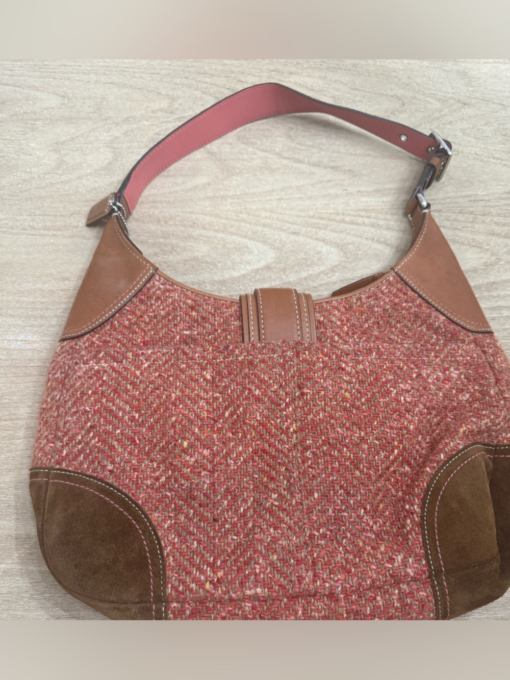 Vintage Coach Hamptons Soho Tweed Flap Hobo Bag - Picture 5 of 9